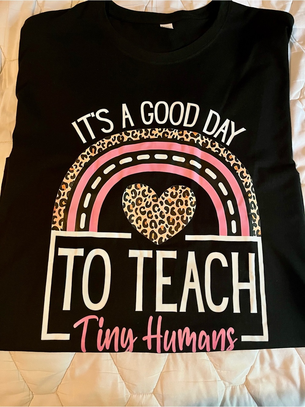 Black "It's a Good Day to Teach Tiny Humans" shirt sleeve tee